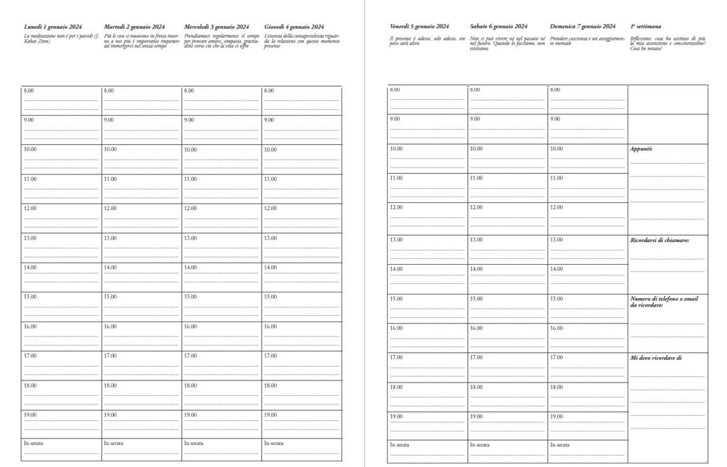 Agenda settimanale della Mindfulness 2024 - di Rosanna Poluzzi - immagine 4